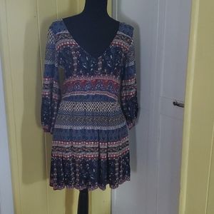 Hollister multicolored mini boho dress small
